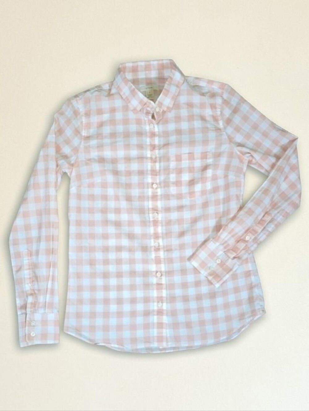 J. Crew | 100% Cotton Gingham Lightweight Button Down Womens Blouse SIZE 0